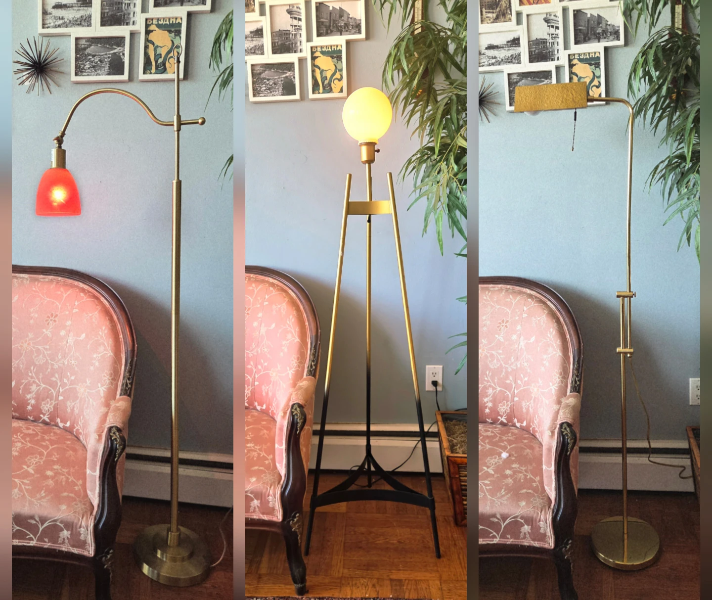 Selection of Modern & Vintage Gold Floor Lamps