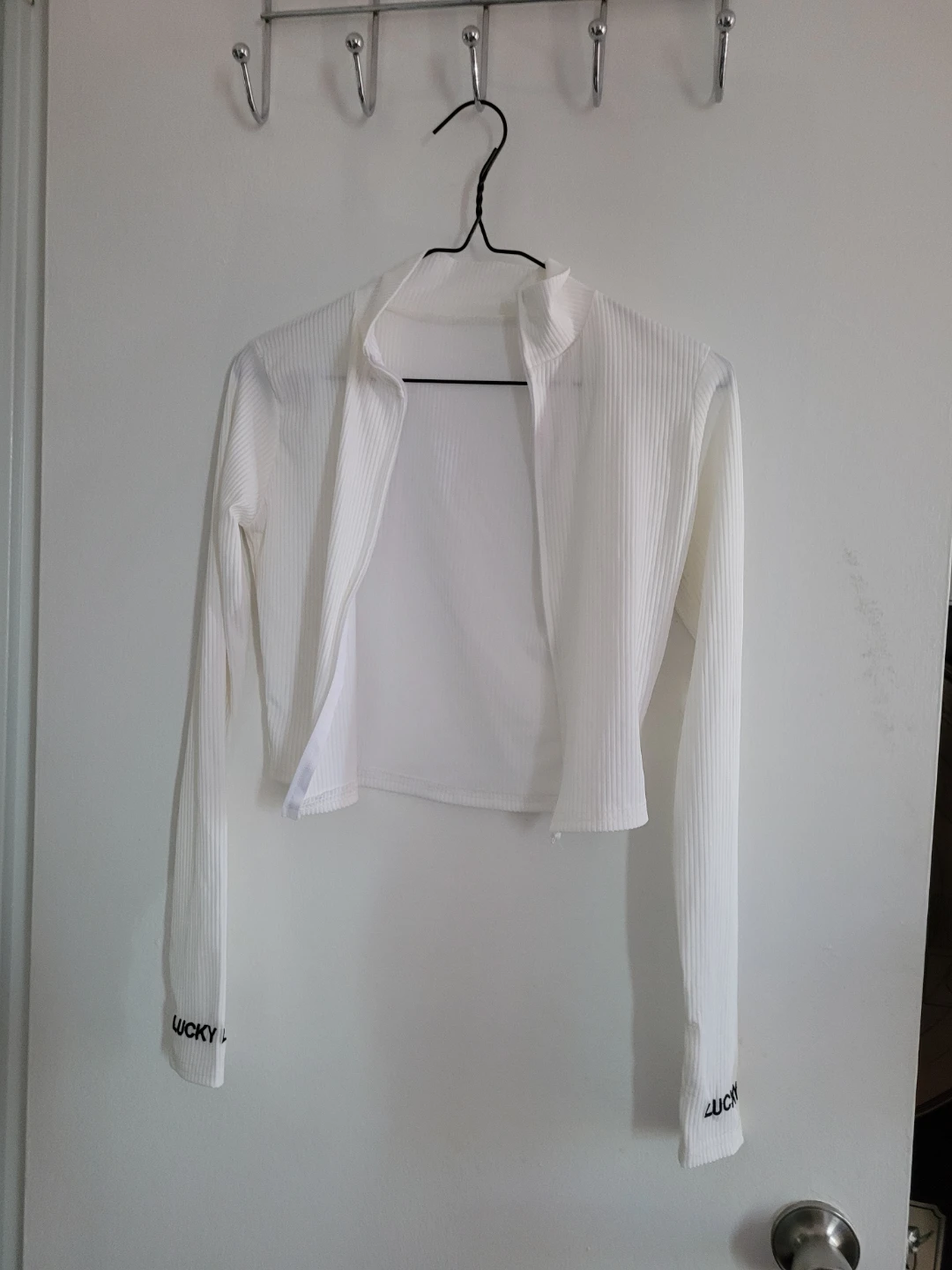 White Cropped Ribbed Top