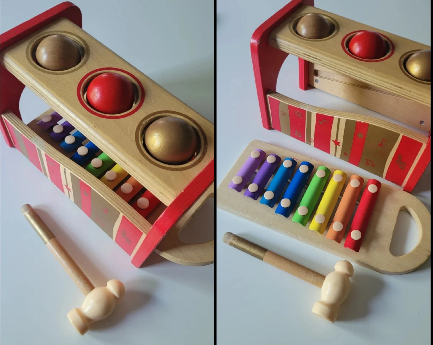 3 set Wooden Toys Ladybug & Xylophone & Dinosaur Puzzle Set - photo 4