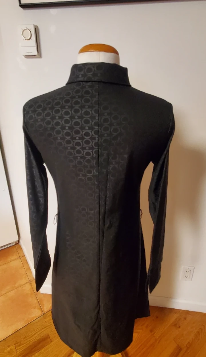 Black tonal geometric shirt dress - photo 4