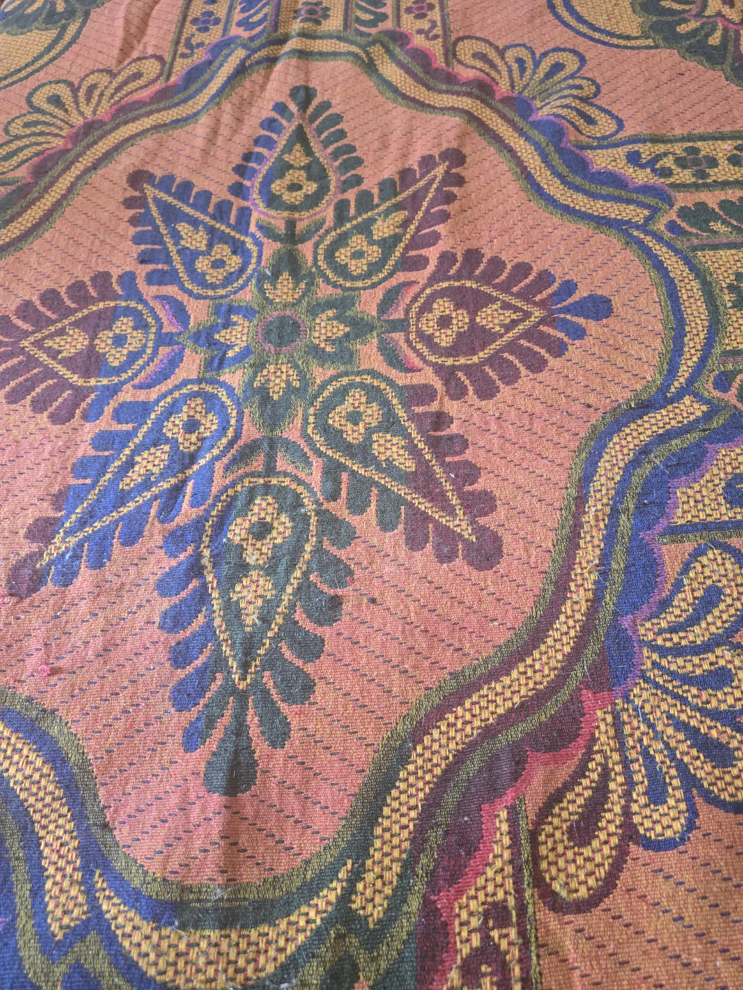 Orange Floral Pattern  bed spread - photo 3