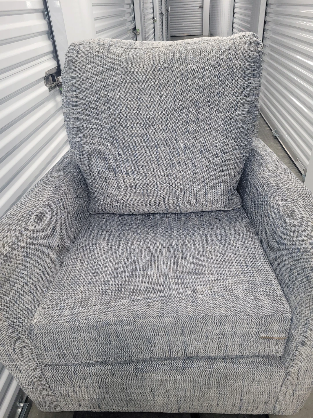 Gray Upholstered Accent Chair with Pillow