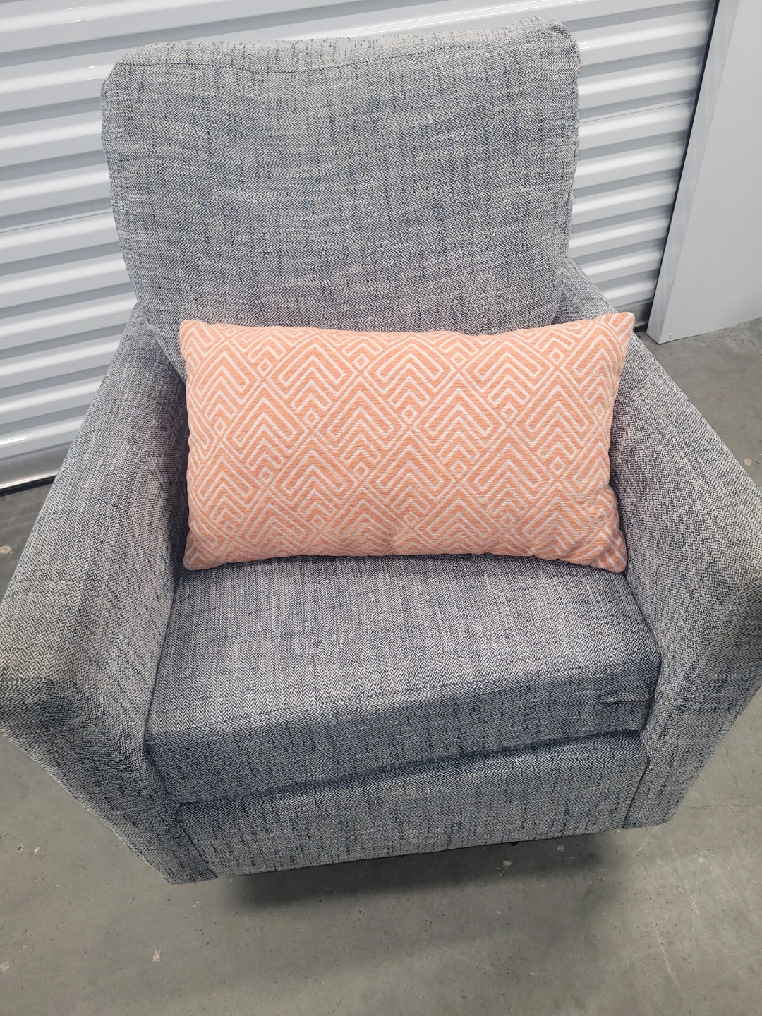 Gray Upholstered Accent Chair with Pillow - photo 2