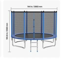 Blue Trampoline with Safety Net - photo 5
