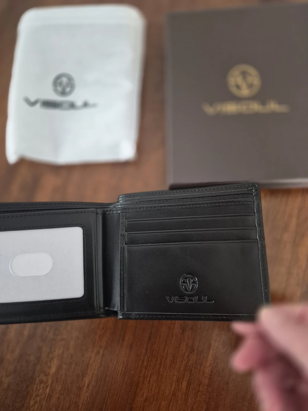 VISOUL Black Leather Bifold Wallet - photo 2