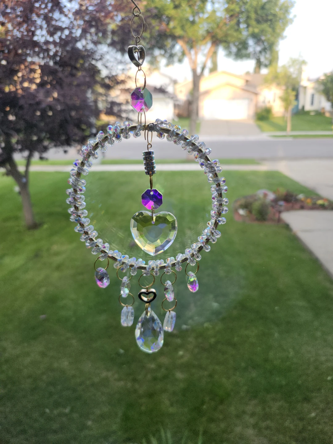 Sun Catcher with Heart Pendant