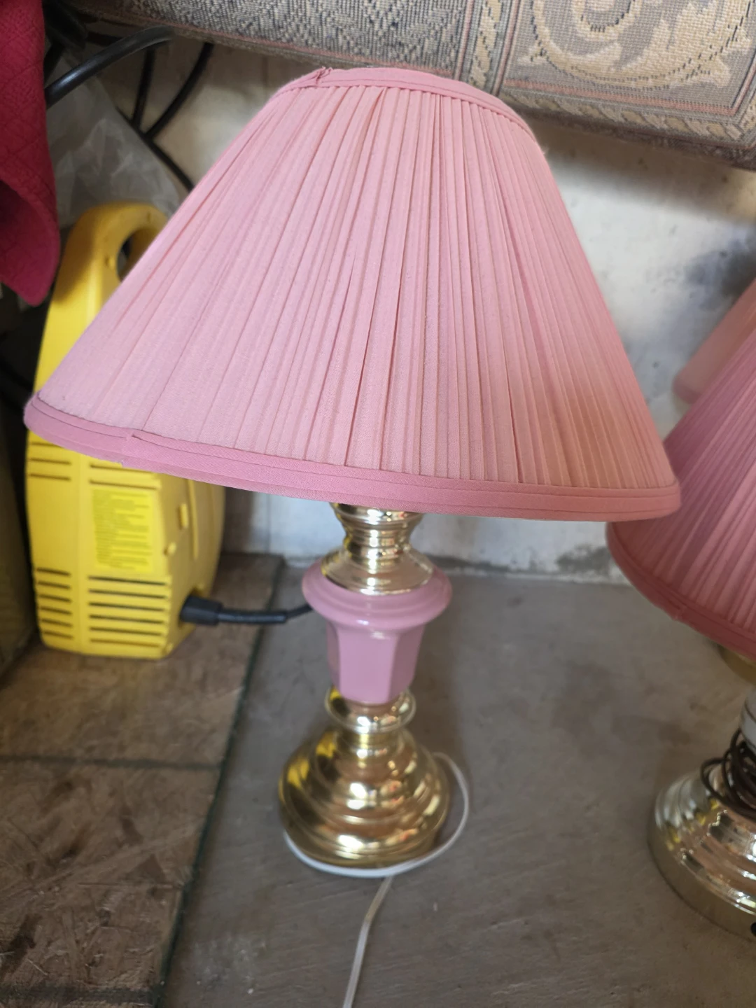 Pink Pleated Lampshade Table Lamps (Set of 3) - photo 2