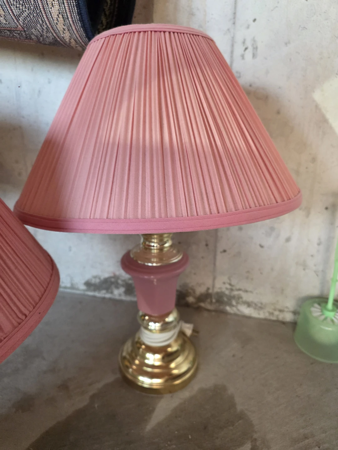 Pink Pleated Lampshade Table Lamps (Set of 3) - photo 3
