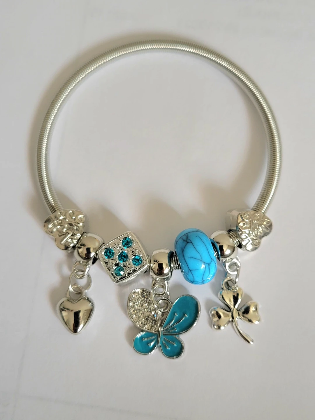 Charm Bracelet with Butterfly and Heart - photo 2
