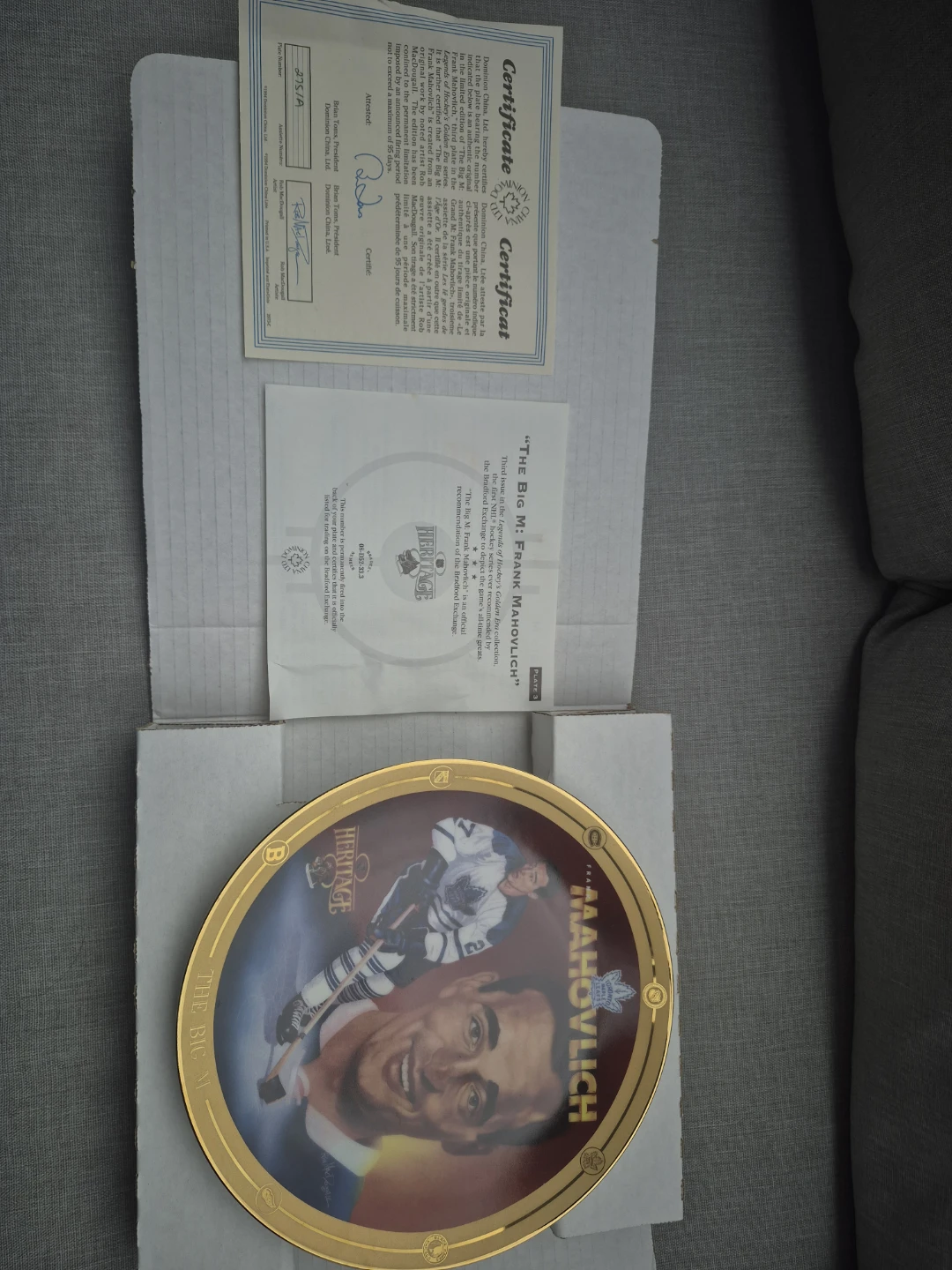 The Big M Frank Mahovlich & Gordie Howe Hockey Collector Plates