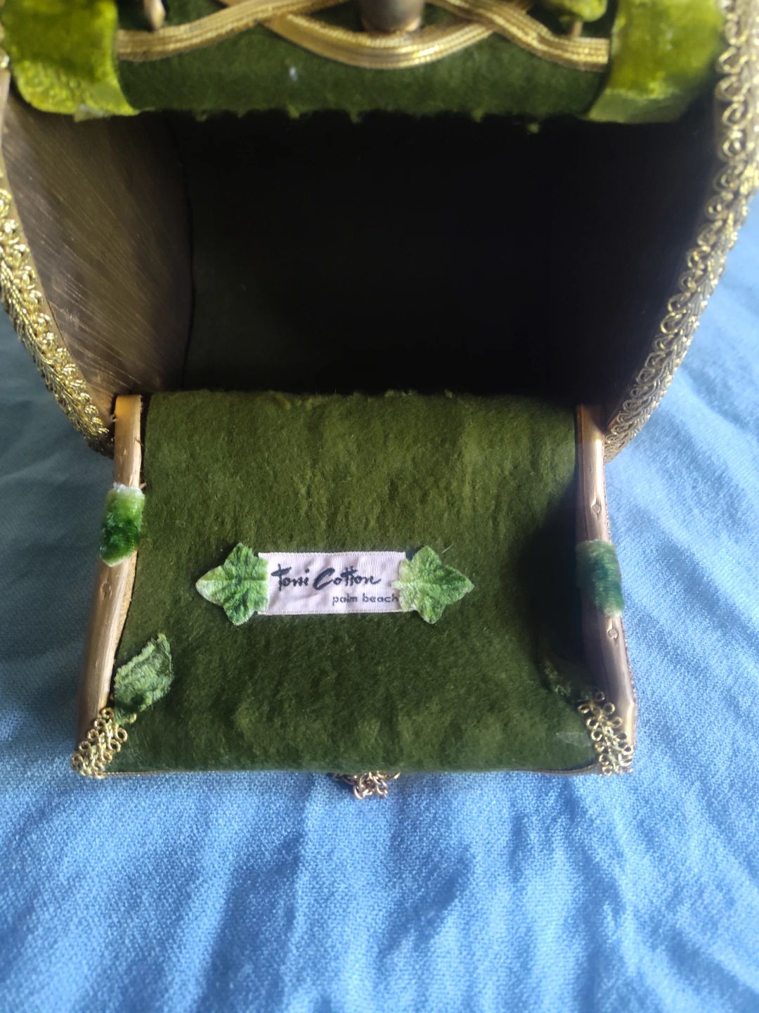 Vintage Toni Cotton Palm Beach Beaded Trinket Box - photo 2