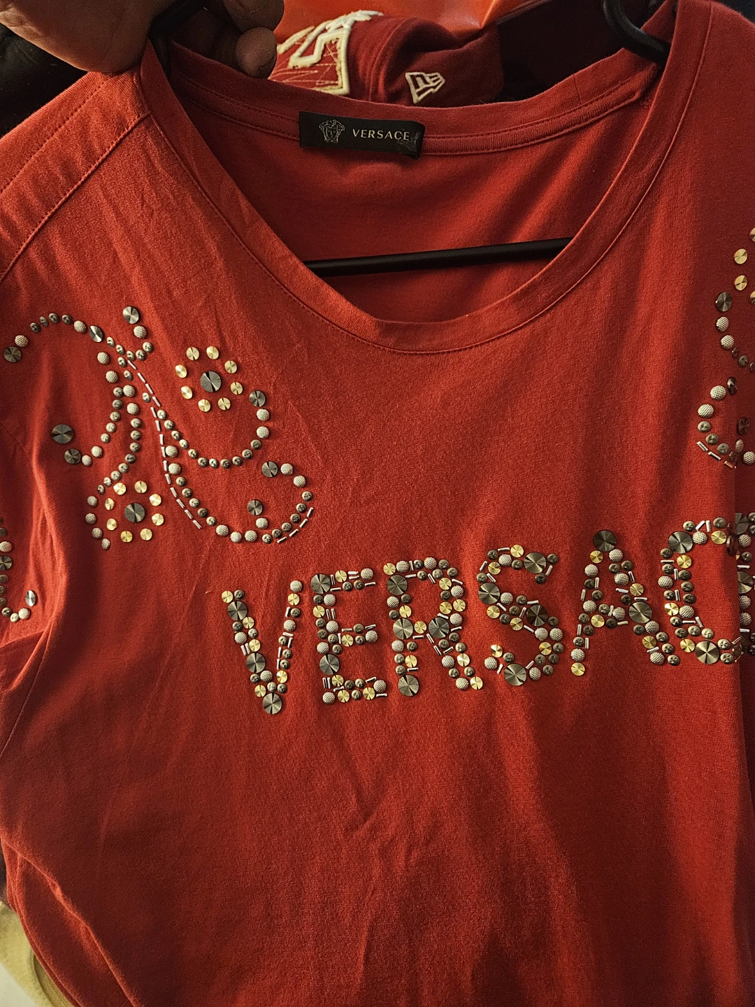 Versace Red Studded T-Shirt - photo 4
