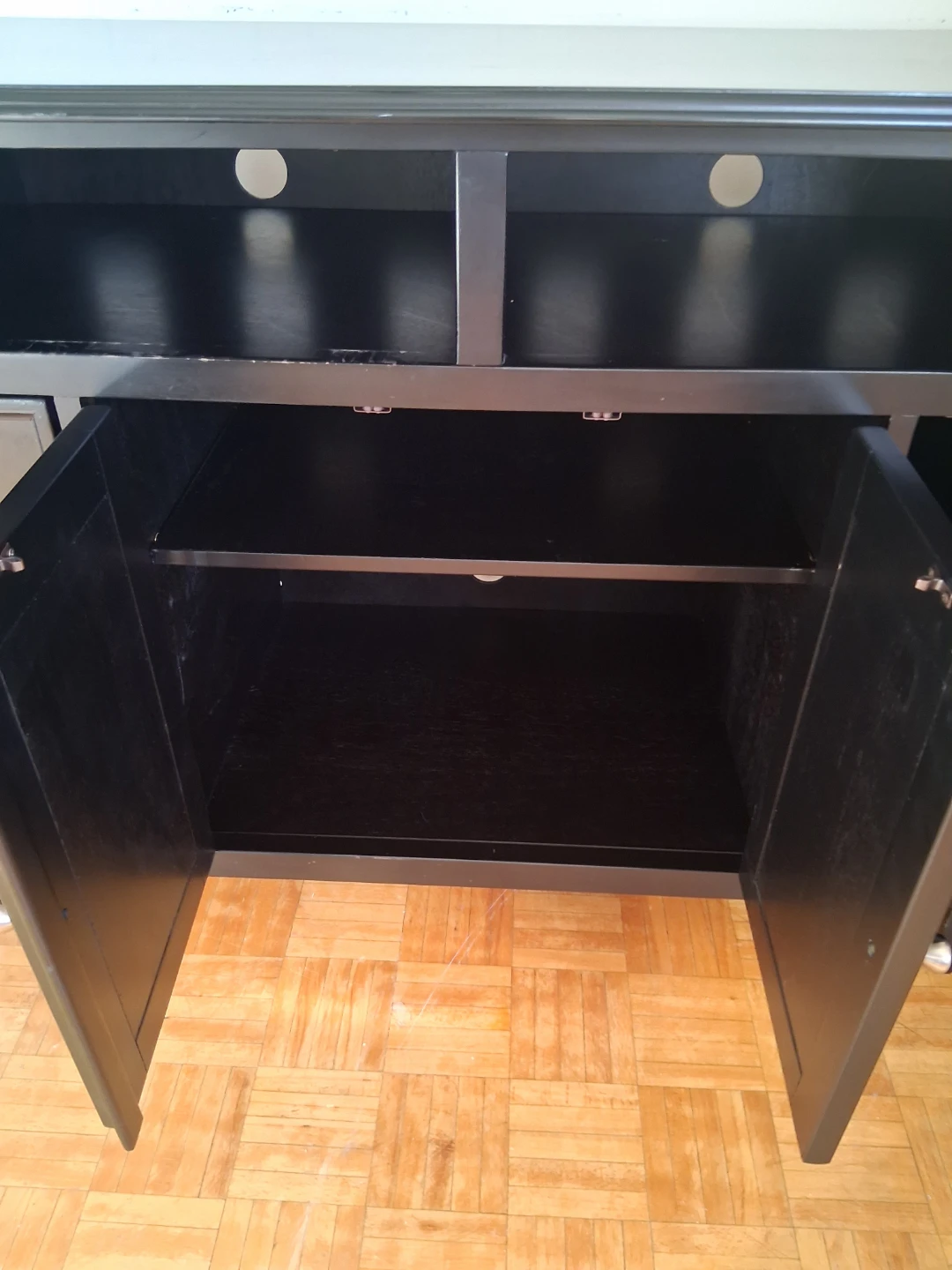 Black Media Console with Storage - photo 4