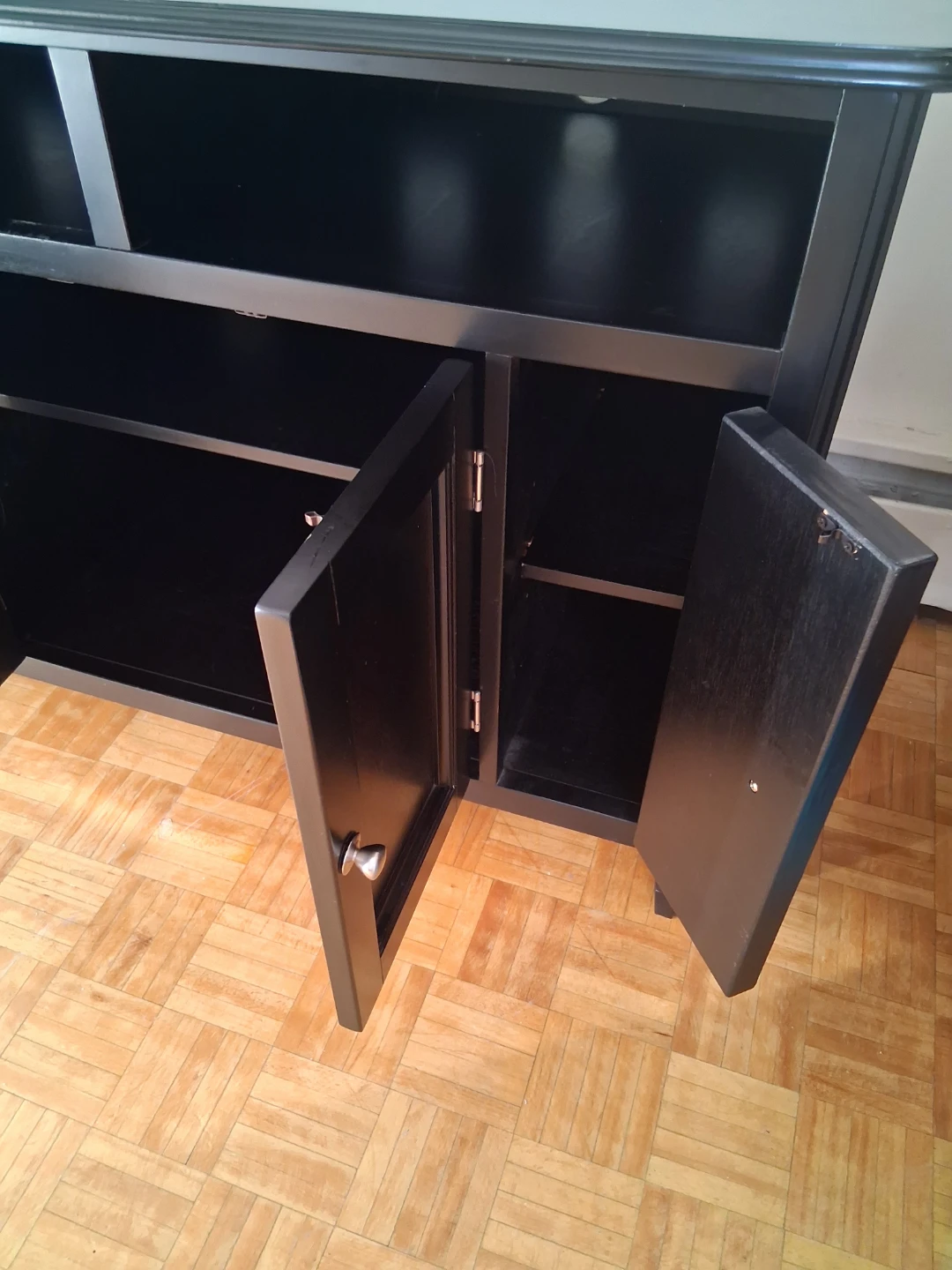 Black Media Console with Storage - photo 5
