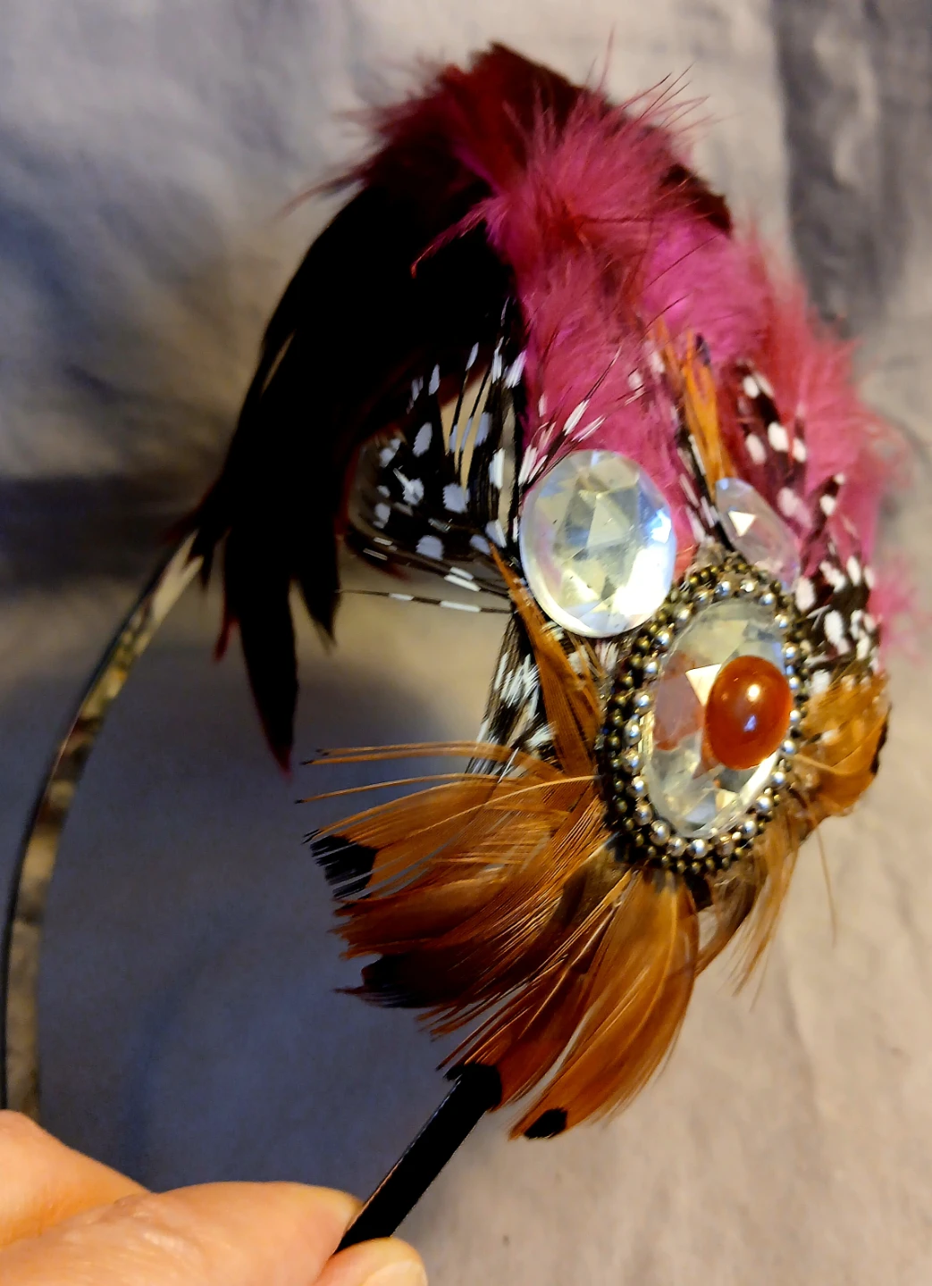 Handmade Feather and Gem Headband - photo 2