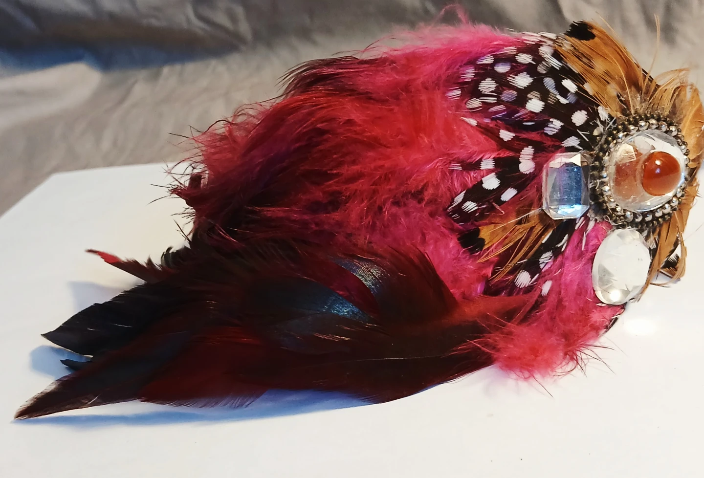 Handmade Feather and Gem Headband - photo 3