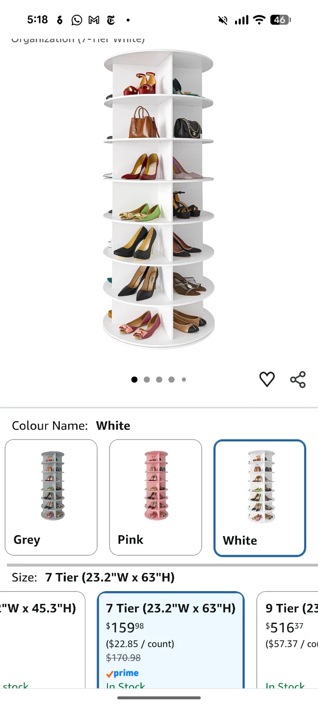 Space Aid Rotating White Shoe Rack - photo 3