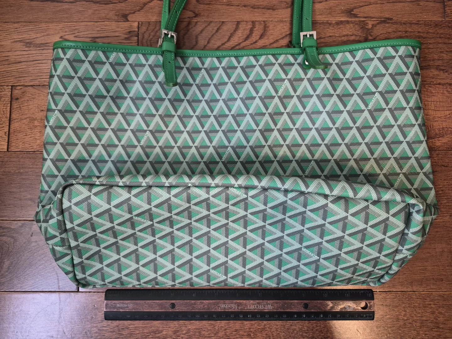Lancaster Paris Green Geometric Tote Bag - photo 4