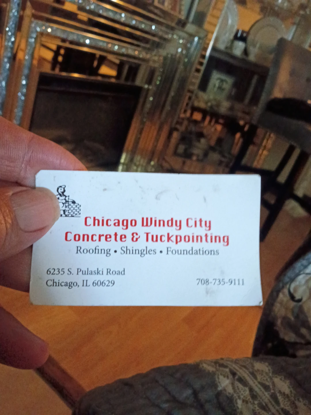 Chicago Windy City Concrete & Tuckpointing Business Card