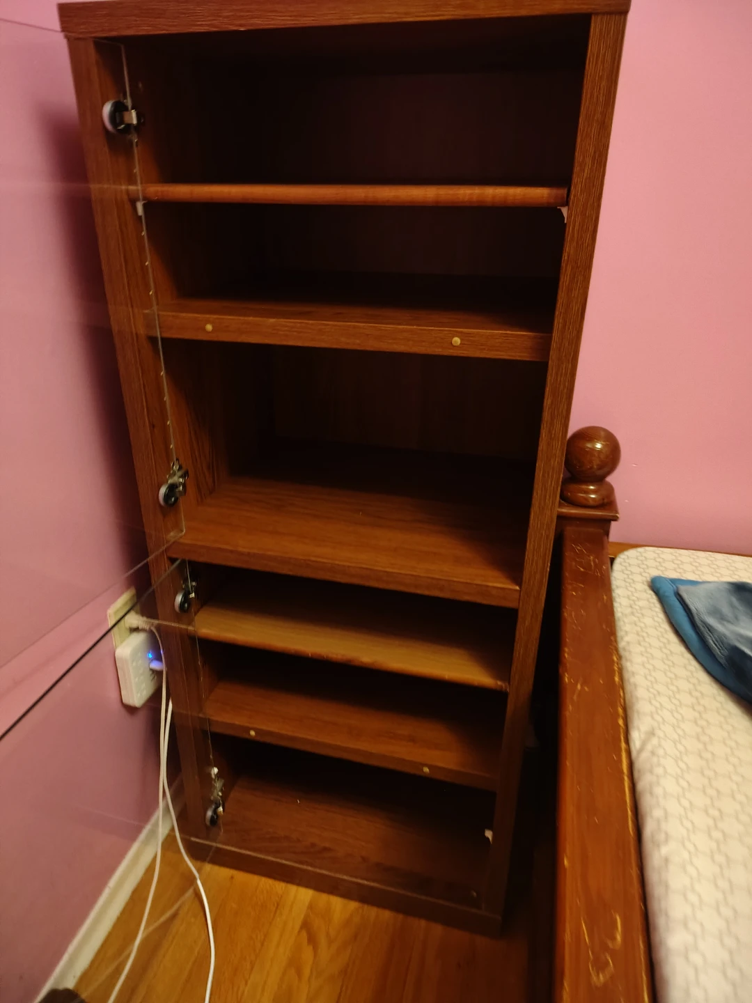 Glass Door Media Stand / Storage Shelf - photo 2