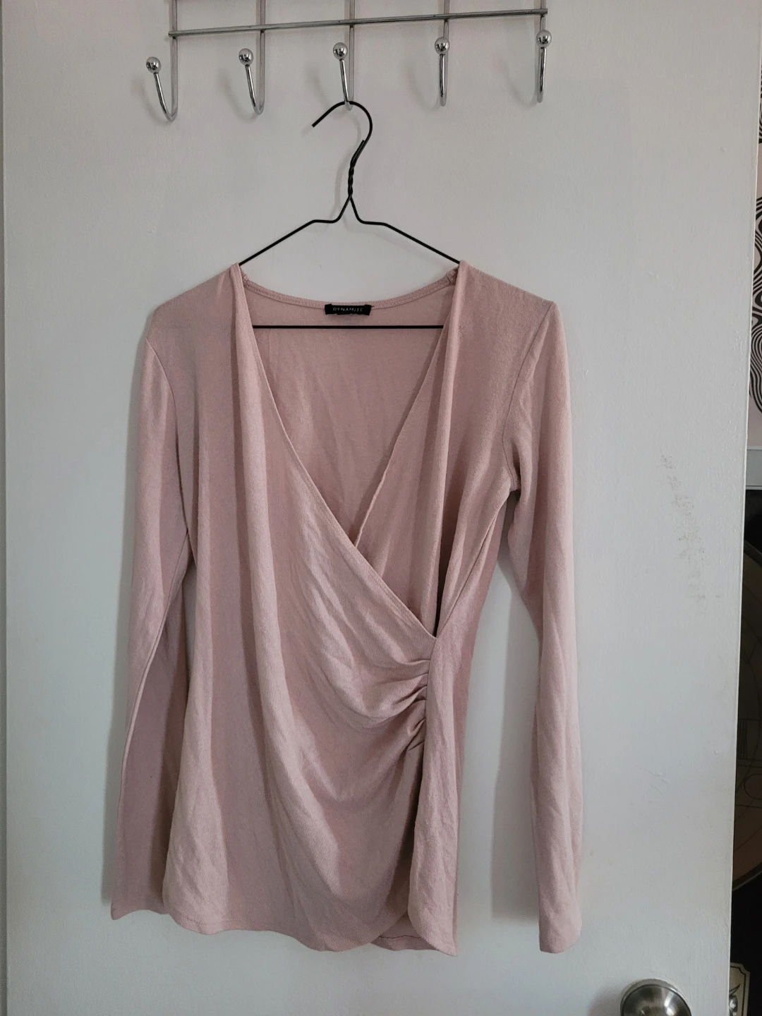 VENETTI pink long sleeve wrap top