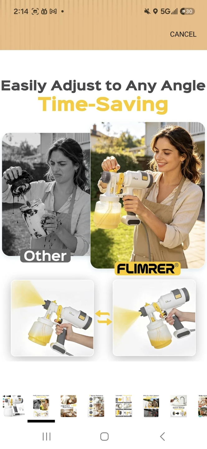 HVLP Paint Sprayer with Adjustable Flow Control - photo 2