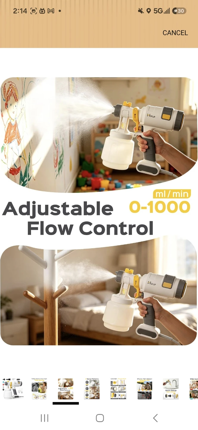 HVLP Paint Sprayer with Adjustable Flow Control - photo 3
