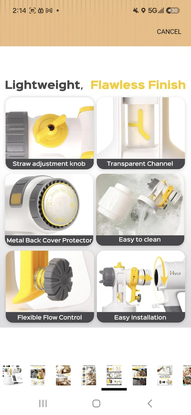 HVLP Paint Sprayer with Adjustable Flow Control - photo 5