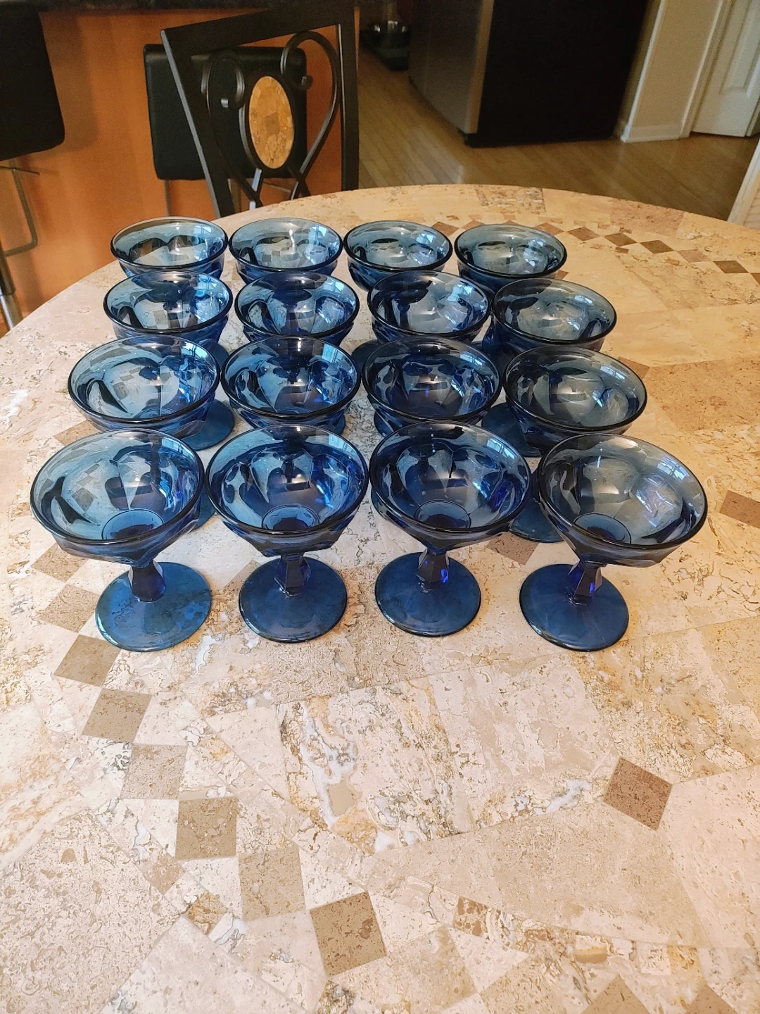 Set of 16 Imperial Glass Cobalt Goblets