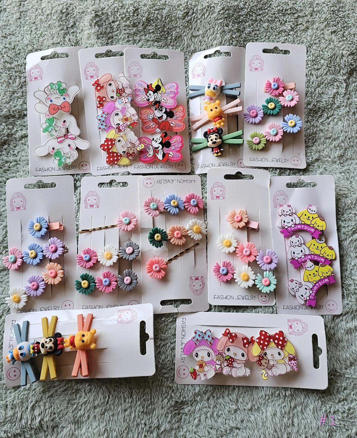12 pack Kids Hair Clips & Accessories Set