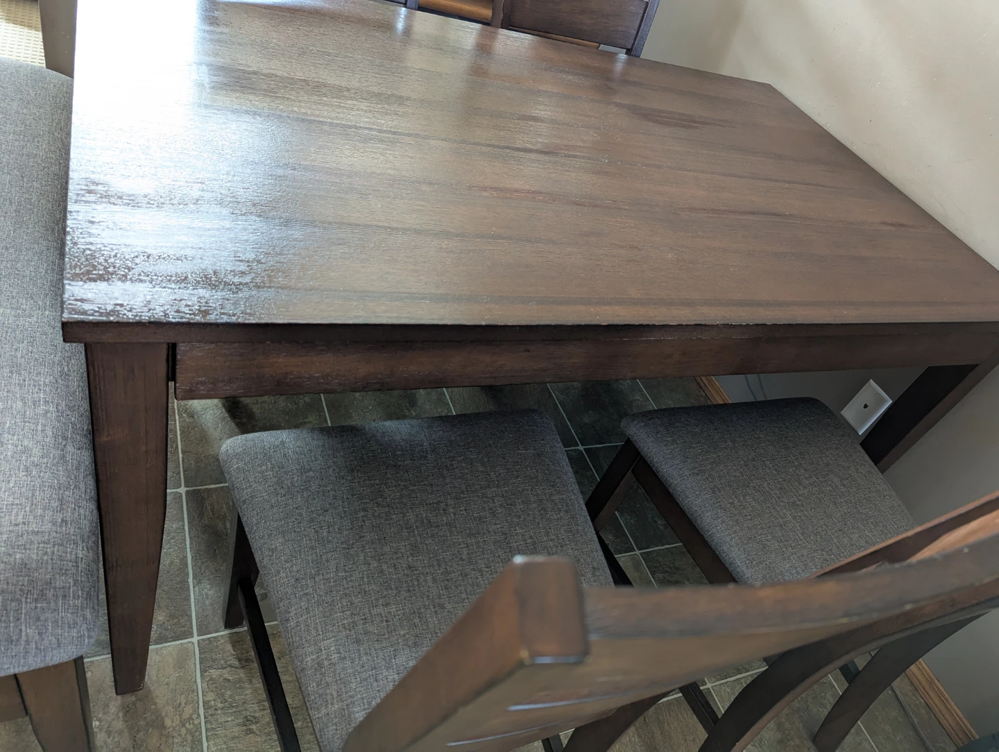 Wooden Dining Table with 4 Chairs and Bench - photo 4