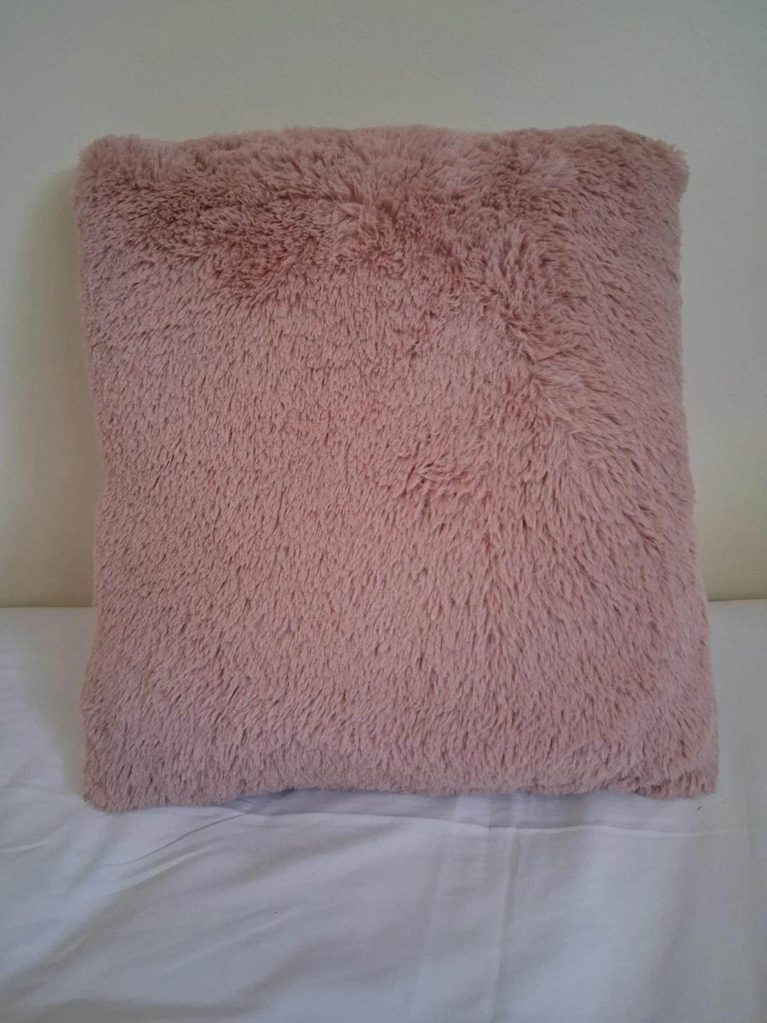 Pink Faux Fur Throw Pillow