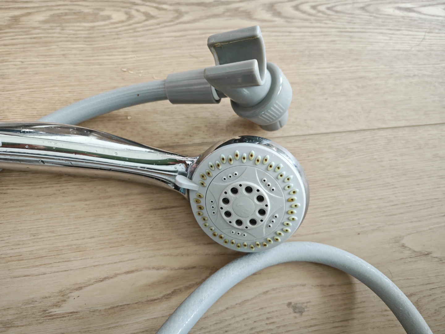 Chrome and Grey Handheld Shower Head with Hose