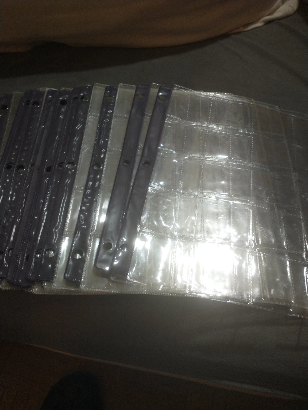 20 blank plastic coin display pages, good condition