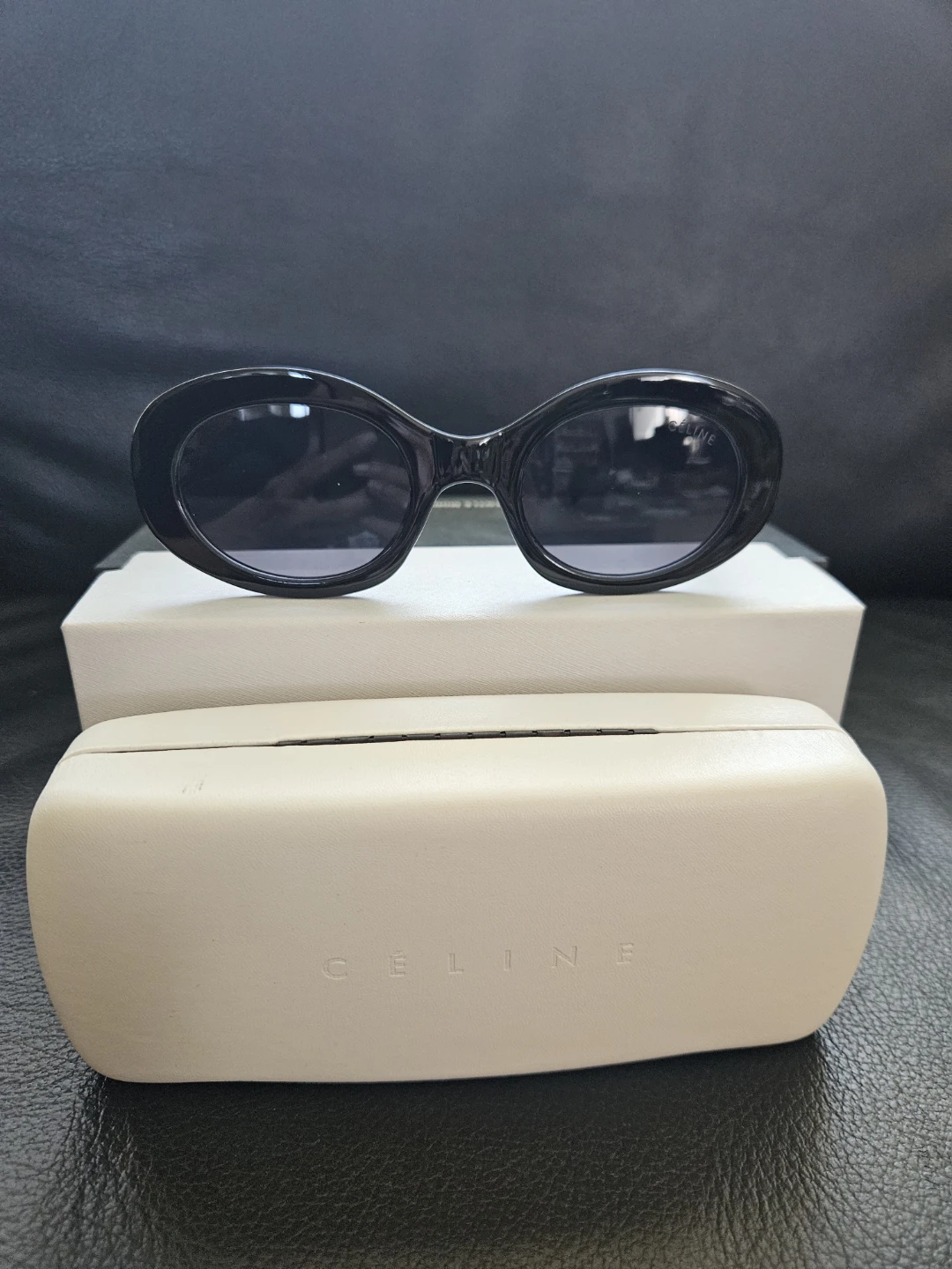 Celine Black Oval Sunglasses