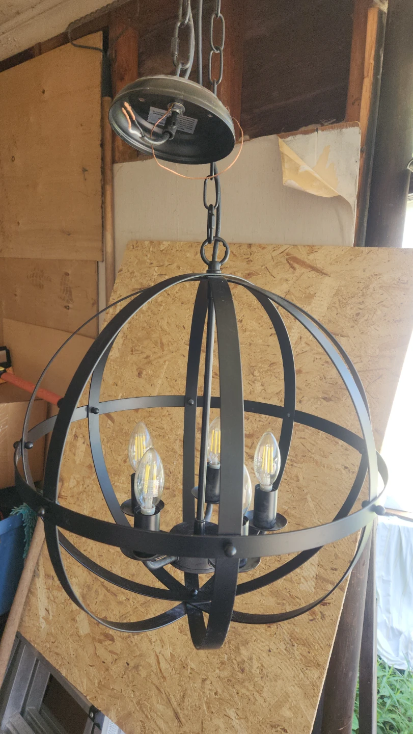 Black Metal Globe Chandelier - photo 2