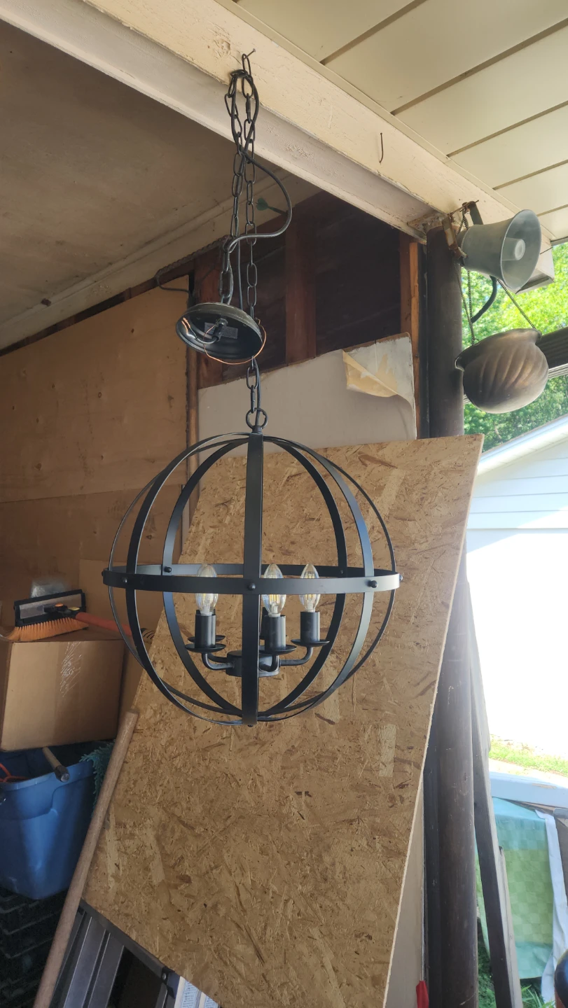 Black Metal Globe Chandelier - photo 3