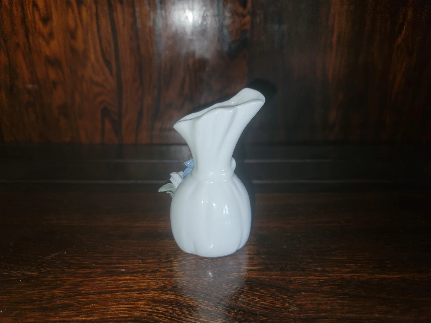 Small White Ceramic Vase with Flowers - photo 2