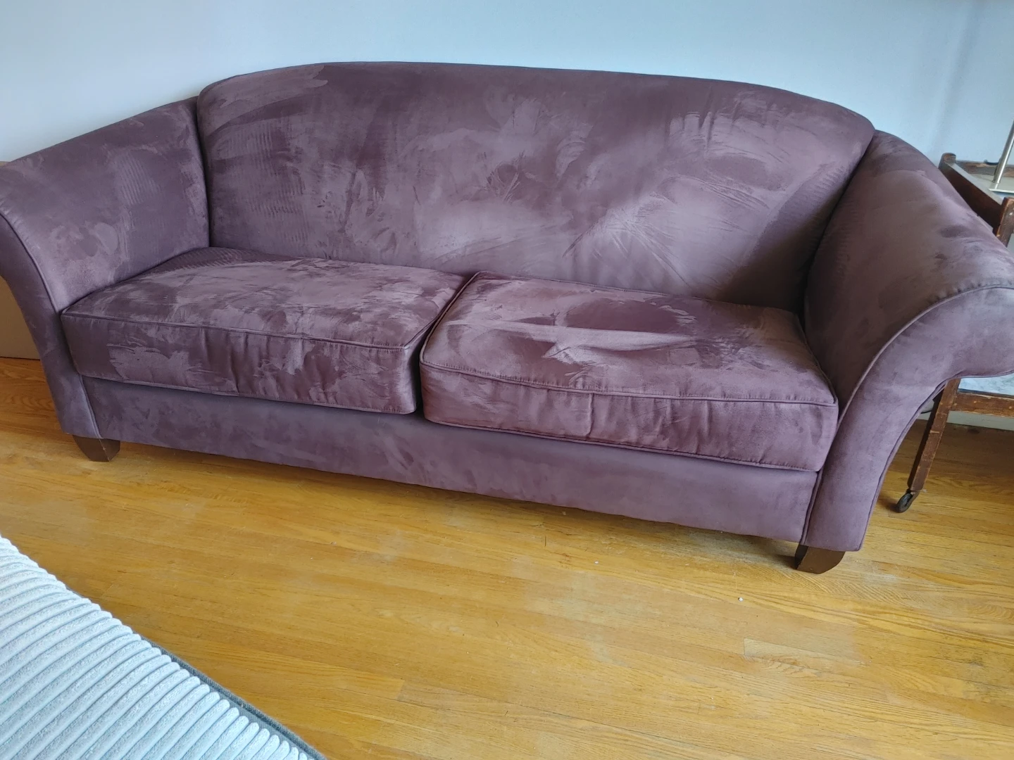 Plum loveseat couch