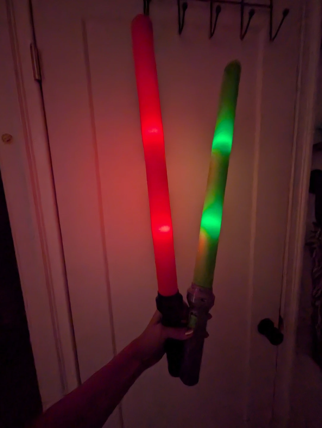 Light-Up Toy Swords (Red & Green) for play fun