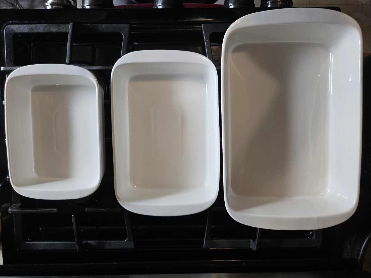 3-Pc LE TAUCI Ceramic Baking Dishes - White Casserole Pans - photo 2