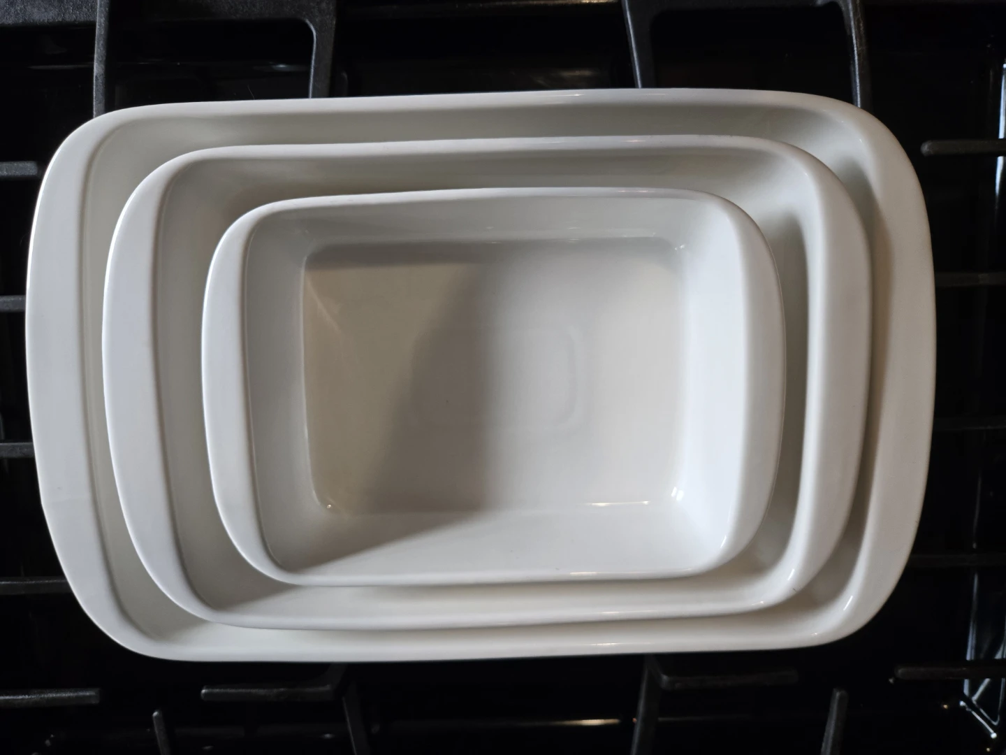 3-Pc LE TAUCI Ceramic Baking Dishes - White Casserole Pans - photo 3