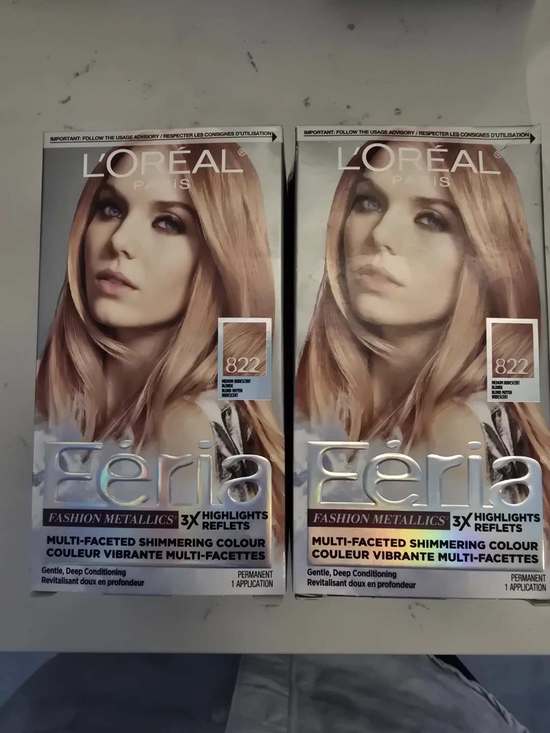 X2 L'Oréal Paris Féria 822 Medium Iridescent Blonde Hair Colour