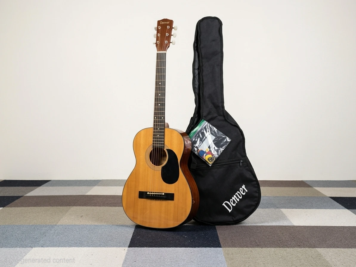 Denver Acoustic Guitar with Stand, Picks, and Wearable Bag - photo 2