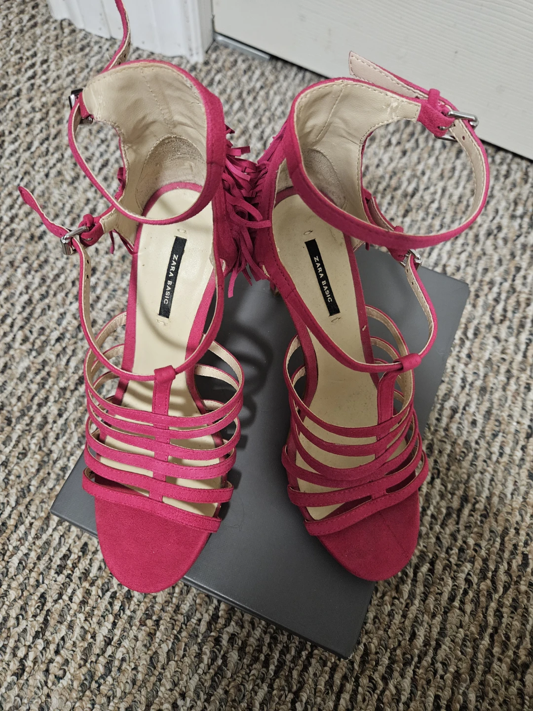Zara Hot Pink Strappy Heels size 8 - photo 3