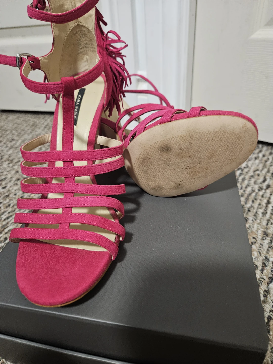 Zara Hot Pink Strappy Heels size 8 - photo 5
