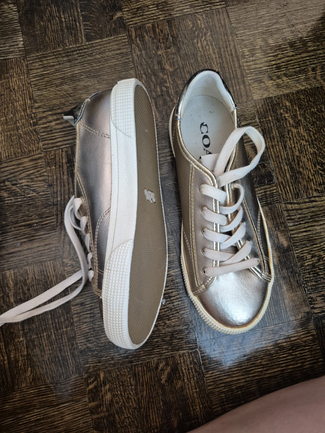 Coach C136 Metallic Gold Sneakers - Size 6 - photo 2