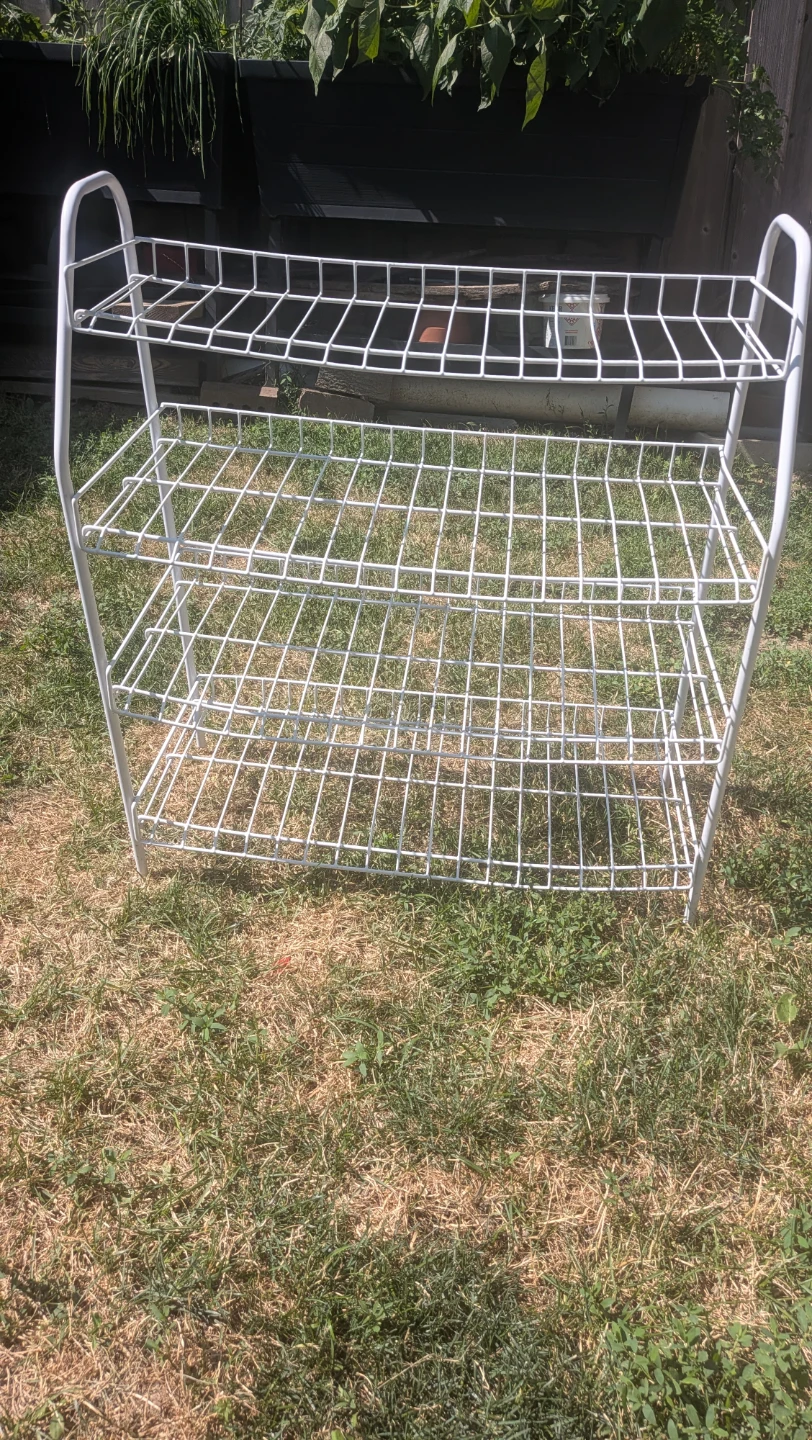 White 4-Tier Wire Shelf Unit shoe rack - photo 2
