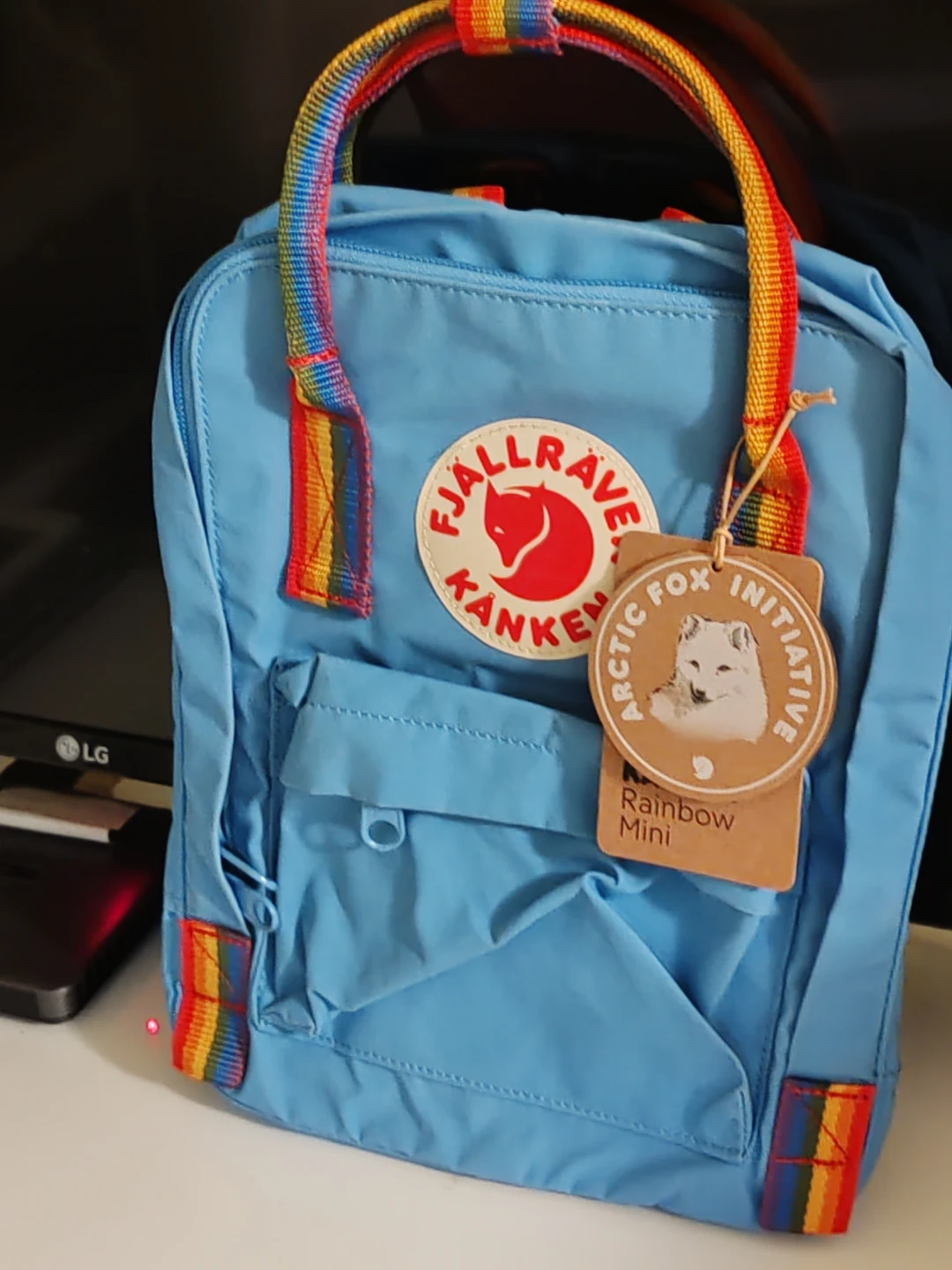Fjallraven Kanken Rainbow Mini Backpack - Light Blue