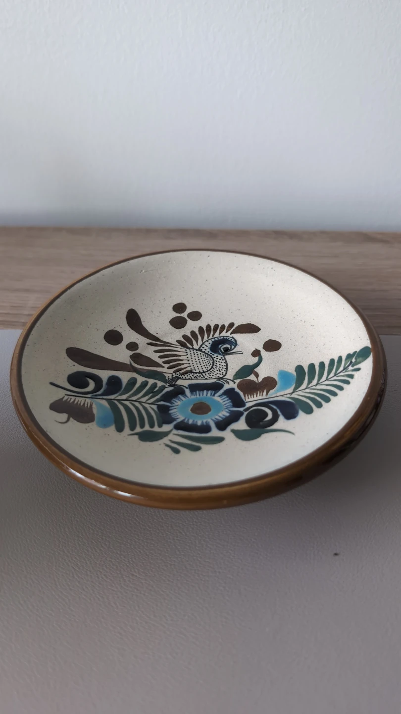 VintageTonala Mexican Folk Art Ceramic Cup and Saucer Set - photo 2
